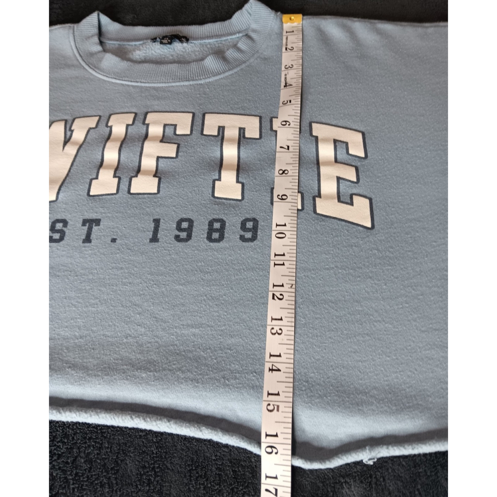 Taylor Swift Swiftie Medium Crop Boyfriend Sweatshirt Balloon Sleeve Oversized - Picture 11 of 11